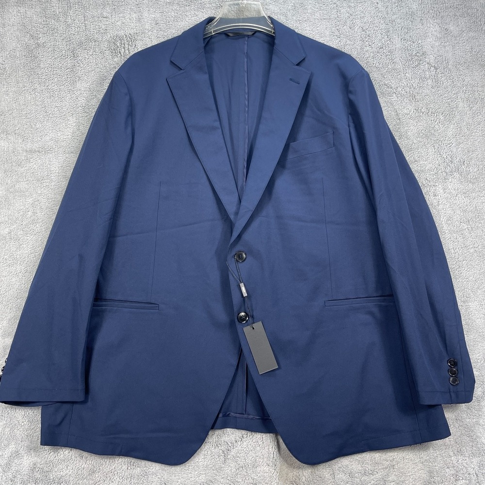 Sene Blazer Jacket Mens 48S Blue FlexTech Single Breasted Business Formal